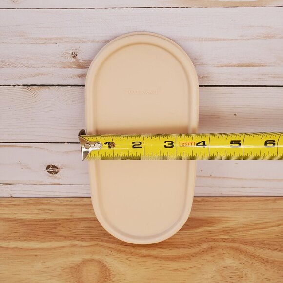 VTG NOS Tupperware Replacement Lid #1616-24 For Modular Mates Beige Oval Plastic - Picture 4 of 5